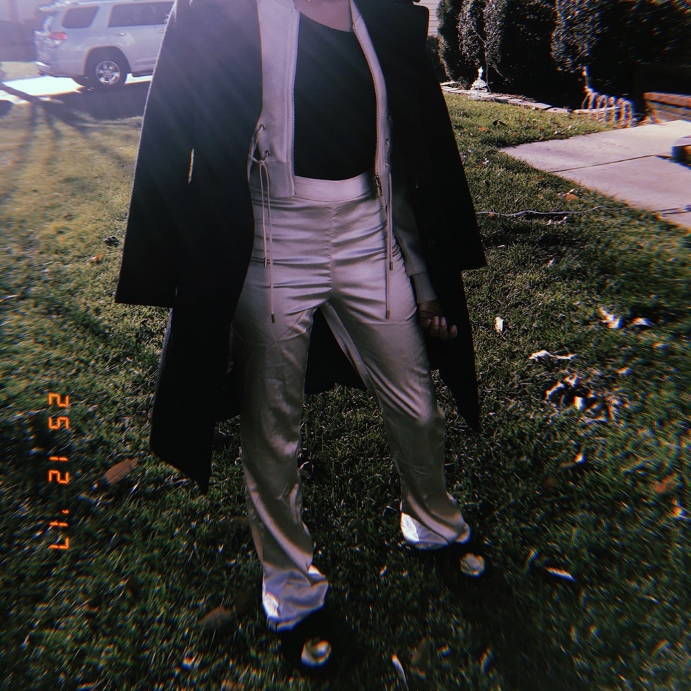 Champagne Satin Pants